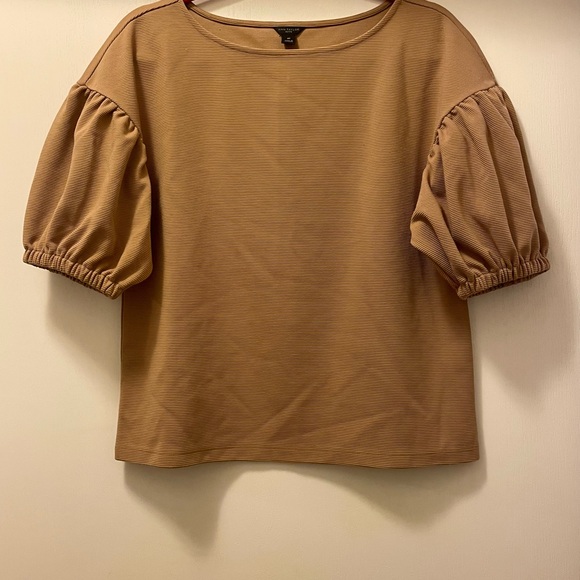 Ann Taylor Tops - Ann Taylor Tan Puff Sleeve Blouse